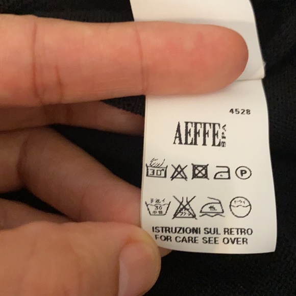 MOSCHINO Faux Wrap Ruffle Wool Black Midi knit Dress Size US 8 GB10 F38 - Picture 13 of 14